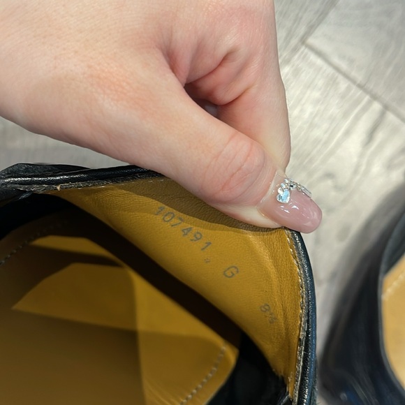 Gucci men’s Horsebit-deatil leather loafers black calfskin shoes size 8.5 - Picture 9 of 10